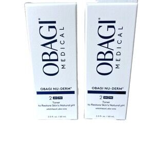 OBAGI LOT of 2 Authentic  Nu-Derm Toner Witch Hazel Aloe Vera 2 Fl oz NEW